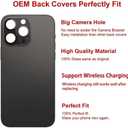 OEM Rear Back Glass Replacement Compatible with iPhone 14 Pro Max 6.7 inches (Space Black) with Reparing Toolkit and Pre-Installed Adhesive