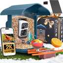 birdsnap PAV-Bird Feeder with Camera,2K HD with 64GB Card, AI Identify Smart Bird House Cam Solar Panel, Live Stream, Motion Detection, Auto Record Video for Backyard Outdoors, Ideal Gift for Bird Lover (Blue)