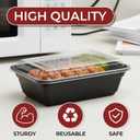 100 Pack (200-Piece) 24 oz Meal Prep Containers Reusable Food Storage Containers with Lids, Sturdy Leakproof To Go Plastic Takeout Containers for Microwave, Freezer, Dishwasher Safe