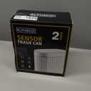ELPHECO Automatic Motion Sensor Trash Can - 2 Gallon Slimline for Bathroom, Bedroom, Kitchen, Office - White with Gold Trim