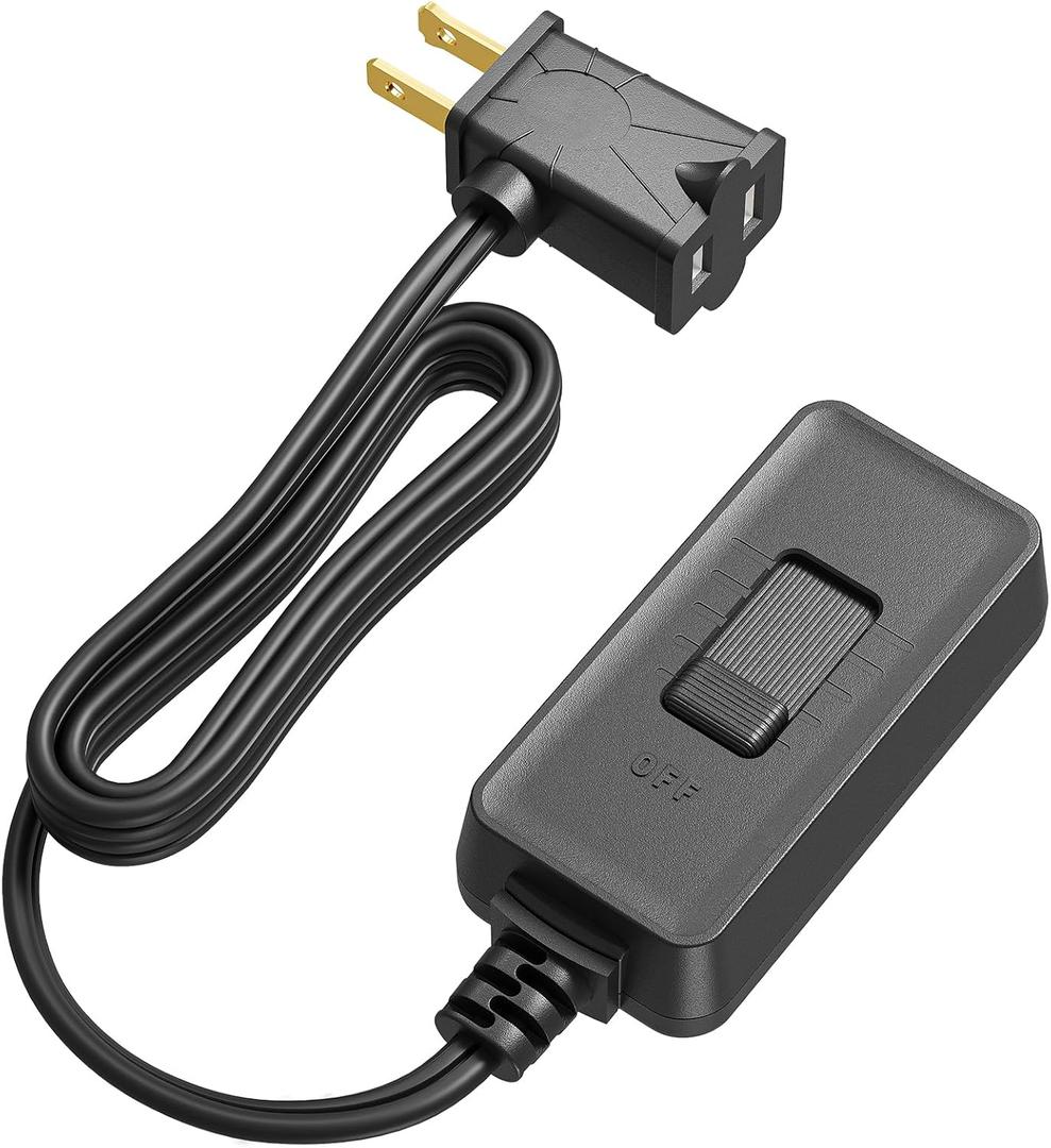 DEWENWILS Plug in Dimmer Switch for Lamp, Table Lamp Dimmer for Dimmable LED/CFL Lights and Incandescent Bulbs, Full Range Slide Control, Extension Cord Dimmer, Black (1 pack)