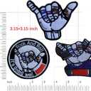 2 x Rock and Roll Patches (3 Pcs)- Funny Tactical Patches, Hook & Loop Morale Patches for Backpacks, Helmets and Other Military Tactical Gears (Medium)