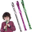 ArtCreativity 13 Inch Metallic Flutes - Set of 3 - Plastic Musical Instrument for Kids - Metallic Colors - Durable Music Toys for Toddlers, Boys, Girls - Fun Gift and Birthday Party Favor for Children
