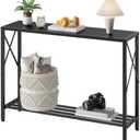 Tajsoon Console Table, 2-Tier Entryway Table，41.8”L Narrow Sofa Table with Shelves, Entrance Table for Hallway, Entryway, Living Room, Foyer, Corridor, Office, Black