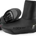 ROCKBROS Cycling Shoe Covers Winter Shoes Cover Warmer Water Resistant Thermal Bike Shoes Cover Windproof Bicycle Overshoes Shoescover for Men Women (9-12, Black)