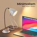 PARTPHONER Table Lamp Set of 2, 350Rotatable Small Desk Lamp, Modern White Reading Bedside Lamps, Suitable for Study, Bedroom, Office, Dorm, Children's Room, 2 Bulbs Included