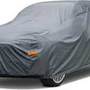 Multi-Layer Large SUV Car Cover Waterproof All Weather Heavy Duty, Universal Fit Cadillac Escalade ESV, Chevrolet Chevy Suburban, Ford Expedition Max, GMC Suburban, Lincoln Navigator LWB etc. (2 Fit SUV Jeep Length 213-230 inch)