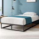 Zinus Joseph 10 Inch Platform Bed Frame, Wood Slat Support, No Box Spring Needed, Eco Friendly WonderBox(TM) Packaging, Easy Assembly, Black, Twin