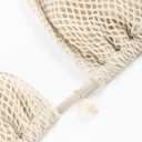 ZAFUL Women's Triangle Bikini Multiway Fishnet Tie Side Bandeau Halter String Bikini Set Two Piece Swimsuit Bathing Suits (Beige, S)