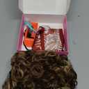 ALXNAN Messy Hair Bun Hair Piece for Women Elastic Drawstring Loose Wave Curly Buns Short Honey Blonde with Brown Synthetic Ponytail Extension Hair Bun Extensions Daily Use. (8 Inch)