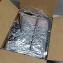 150L (40 Gal) Large Fashion Laundry Basket with Wheels, Leather Patchwork Rolling Hamper Carts, Sturdy Metal Frame, Removable Washable Bag, Tall Clothes Sorter for Bedroom, Laundry Room - Black