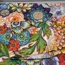 Snycler Boho Floral Throw Pillow Covers Set of 2 Colorful Boho Flower Decorative Cushions Pillowcase for Bedroom Sofa Home Decor, 24x24 Inch, Velvet, Short Plush