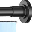 Black Shower Curtain Rod 31 to 104 Inch,1 Inch Diameter Adjustable Spring Tension Curtain Rod No Drilling Stainless Steel Telescoping Rod,No Rust