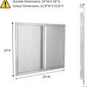 BI-DTOOL Double BBQ Access Door 24" W x 24" H 304 Brushed Stainless Steel BBQ Island Doors for Outdoor Kitchen, Outdoor Cabinet, Barbeque Grill or BBQ Island