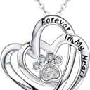 2 x Cynlsum Dog Memorial Gifts Remembrance Necklace: Loss of Dog Sympathy Gift- Personalized Pet Necklace for Women Pet Lovers Puppy Bereavement Gift Keepsake Passing Away Gifts (Stainless)