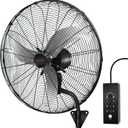 24 Inch Wall Mount Fan, Oscillating Wall Mounted Fan, 3 Speed High Velocity with Max 7200 CFM, IP44 Water Resistant for Patio, Warehouse, Workshop, Garage, ETL-Certified