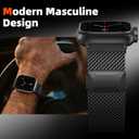 SNBLK Magnetic Metal Bands Compatible with Apple Watch Ultra 3 2 Band for Men 49mm 46mm 45mm 44mm 42mm 41mm 40mm 38mm, Stainless Steel Milanese Strap for iWatch SE Series 11 10 9 8 7 6 5 4, Black
