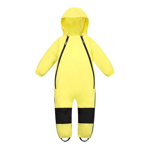 HAPIU Kids Toddler Rain Suit Muddy Buddy Waterproof Coverall,Yellow, 12 Months Original
