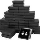 Small Jewelry Box, 40 Pack 3.5x3.5x1 Inch Jewelry Gift Boxes, Velvet Sponge Cardboard jewelry Boxes for Ring Earrings Necklaces (Black)