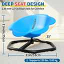 KidBloom Spinning Chair for Autistic Kids, Autism Sensory Products | Deepened Seat with Backrest, Silent 360° Rotation Design, Octagonal Non-Slip Metal Base, Supports up to 220 lbs