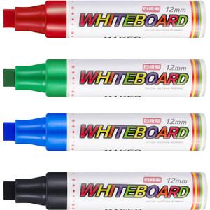 Gersoniel 4 Packs Extra Thick Dry Erase Markers Fine Point White Board Markers Dry Erase 12 mm Big Nib Erasable Pens for Glass, Window, Black Board, Mirror, Assorted Colors