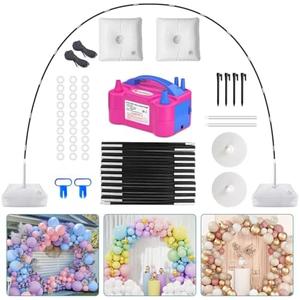 IDAODAN Balloon Arch Kit and Balloon Pump, Balloon Arch Stand with Electric Balloon Pump, Adjustable Wide Garland Arch for Wedding Baby Shower Birthday Party Supplies Decorations