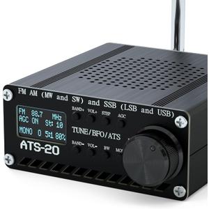 SI4732 All Band Full Frequency Radio Receiver, FM AM (MW and SW) SSB (LSB and USB) with Speaker, Antenna, Battery, Black