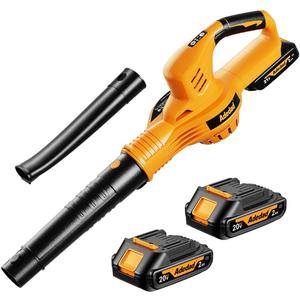 20V Cordless Leaf Blower, 150MPH Handheld Blower with 2 Batteries & Charger, Variable Speed Small Electric Leaf Blowers for Yard, Lawn Care, Garden, Patio, and Driveway Cleaning (yellow-2 Battery)