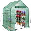 Greenhouses for Outdoors, PE Walk in Greenhouse with 2 Side Mesh Windows, Portable Green House with Anchors & Ropes Stands Up to Wind, 56"x56"x78"Green