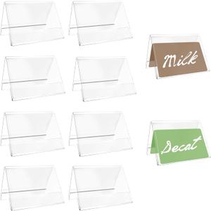 10 PCS Acrylic Table Tent Sign with 20 PCS Cards Coffee and Tea Beverage Table Display Tent Beverage Sign Set for Party Buffet Restaurant Banquet Wedding Indoor Outdoor 3.54 x 2.36''