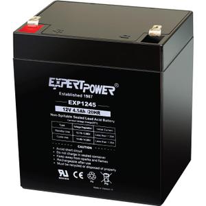 ExpertPower EXP1245-12V 4.5Ah Rechargeable SLA Battery for Security System, UPS, Garage Door Opener Replacement, Fire Alarm Batteries, Sealed Lead Acid, 12V Battery Backup
