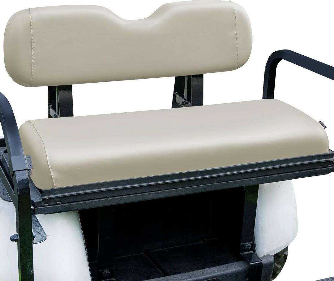 NOKINS Golf Cart Rear Seat Covers,Waterproof Leather Seat Cover Fit for EZGO/Club Car/Yamaha Regular Seat Cushion Aftermarket Back Seat Kit, Oyster Grey