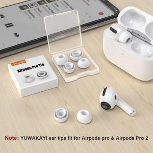[2 Pairs] Replacement Ear Tips for Airpods Pro and Airpods Pro 2nd Generation with Noise Reduction Hole, Silicone Ear Tips for Airpods Pro with Portable Storage Box and Fit in The Charging Case(S/M/L)