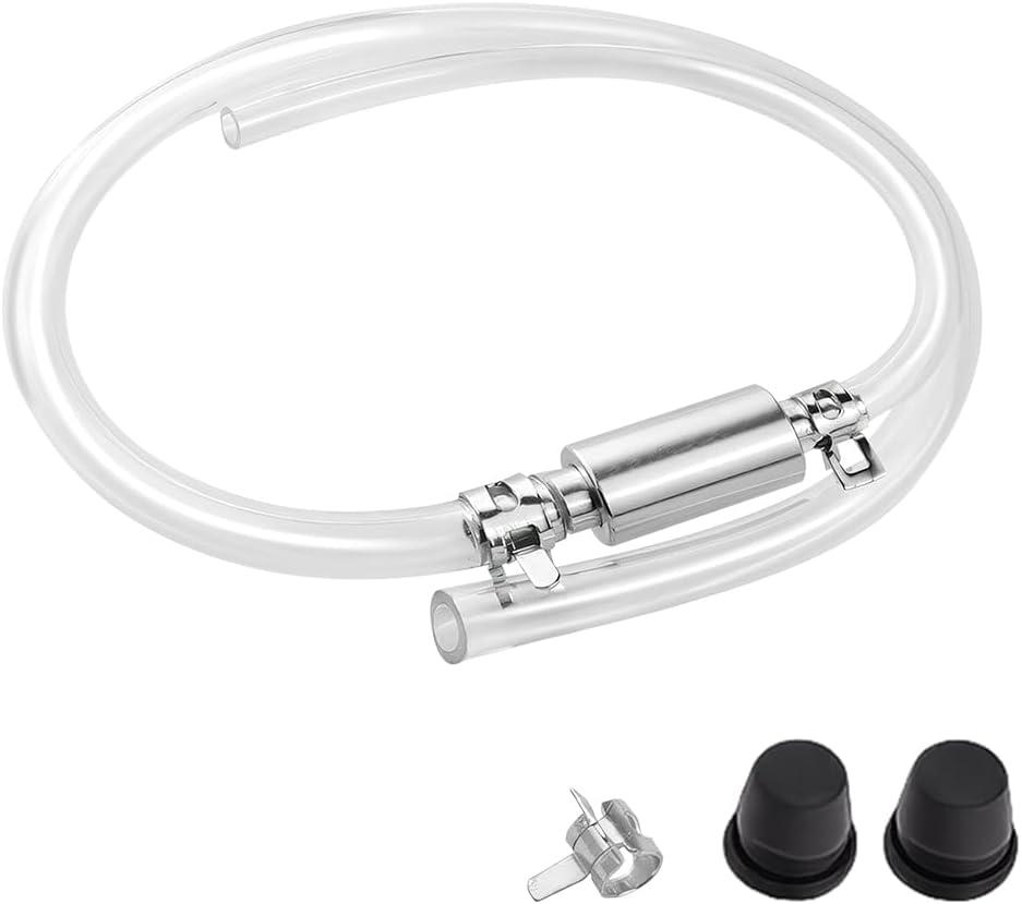 Brake Bleeder Hose, One Way Check Valve Tube Bleeding Tool Kit, Motorbike Brake Fluid Bleeder Hoses Replacement Accessories with 3 Clamps, Universal for Car Motorcycle Clutch