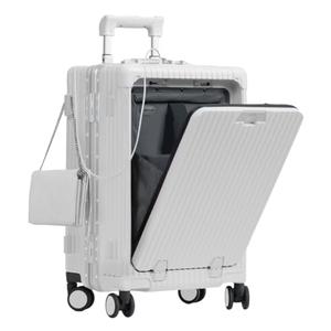 Carry On Luggage, Noble Zipperless Aluminum Frame PC Hard Shell Suitcase, 22.5x15x9.5 Airline Approved, 360° Spinner Wheels, TSA Locks, USB Charging Port, Cup & Phone Holder 