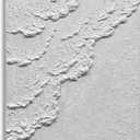 MyArton Abstract White Beach Waves Wall Art, Textured White Wall Art, Modern Canvas Handmade Oil Painting, 3D Thick Texture Wall Artwork for Home Decoration Framed Ready to hang Vertical 20x40inch