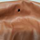 MakeMeChic Women's Leather Corset Tops Strapless Tube Asymmetrical Ruched Backless Crop Going Out Tops (Brown), Small