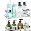 Consumest Shower Caddy Over Head with Soap Holder, No Drilling Hanging Shower Organizer Shelf with 4 Movable Hooks, Rustproof & Waterproof Storage Rack for Bathroom, Black (Large)