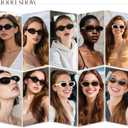 Fashion Retro Oval Sunglasses Women's Classic Small Frame UV400 Protection Lightweight Fashionable Sun Visor