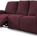 NORTHERN BROTHERS Recliner Couch Cover, Stretch Recliner Sofa Covers 3 Seater, Machine Washable Reclining Couch Covers, Furniture Protector Sofa Recliner Cover for Dog Kid, Wine Red