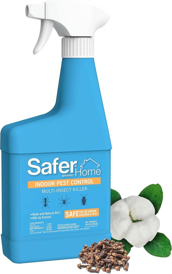 Safer Brand Safer Home SH110 Indoor Ant, Fly, Roach, Spider, Silverfish & Flea Killer Ready-to-Use Spray  Made with Natural Oils  24 fl oz, Blue Safer Brand Safer Home SH110 Indoor Ant, Fly, Roach, Spider, Silverfish & Flea Killer Ready-to-Use Spray  Made with Natural Oils  24 fl oz, Blue