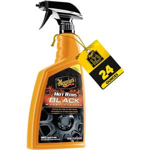 Meguiar's Hot Rims Black Wheel Cleaner, Deep Foaming Gel Specially Formulated to Effectively Clean Matte, Gloss, Satin, and Chrome Black Wheels, 24 Oz Spray Bottle (1 Count (Pack of 1))