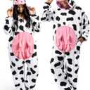 Spooktacular Creations Cow Pajamas, Plush Cow Costume Hooded, Halloween Costume Sleepwear for Cosplay Themed Parties (Small, 1 Pack)