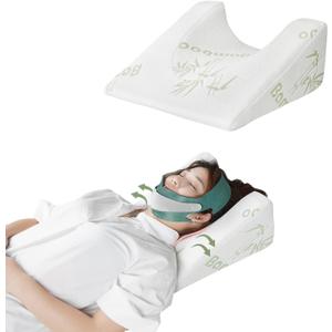 Back Sleeper Wedge Pillow for Facelift & Rhinoplasty Recovery  Memory Foam Neck & Jaw Support Cushion with Bamboo Cover  Ideal Back Sleep Pillow for Post Surgery Healing