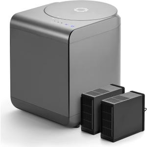 Airthereal Revive Electric Kitchen Composter, SHARKSDEN Tri-Blade, Turn Food Waste and Scraps into Dry Compost Fertilizer for Plants, R500 Gray