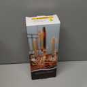 HINZER 6 Pcs Flameless Taper Candles with Remote & Timer 9.6 inch Real Wax Battery Operated LED Warm 3D Wick Flickering Window Candles for Halloween Christmas Wedding Decor, Red