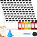 Moretoes 144pcs 12oz Plastic Juice Bottles with Lids, Reusable Clear Bulk Juice Containers for Juicing, Smoothies, Drinking and Other Beverages