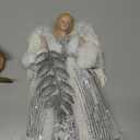 Christmas Angel Tree Topper with Light, Angel Treetop with Timer, Christmas Tree Ornament Decorations for Indoor, Office and Home Holiday Xmas New Year Tree Decoration (Sliver Angel)