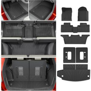 Floor Mats Compatible with 2016-2025 Dodge Durango 6 Seats Cargo Mat Back Seat Cover Protector Trunk Liner 2024 Durango Accessories (Fit 6 Seats, 3rd Row Backrest Mats+Trunk Mat+Floor Mats)