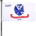 Jayus Embroidery White US Army Military Flags 3x5 Outdoor Double Sided Heavy Duty United States Army Flag Banner with 2 Grommets